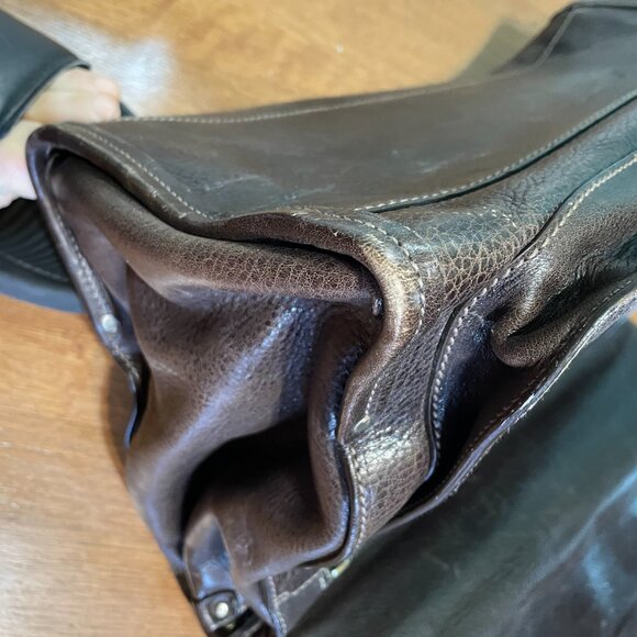 BALLY BROWN LEATHER BRIEFCASE BUSINESS BAG LAPTOP - Picture 11 of 15